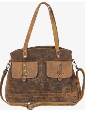Myra Bag "Ultimate Choice" Brown Distressed Leather Shoulder Bag/Satchel